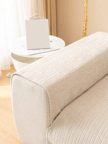 1 件简约纯色细条纹沙发垫 - 防滑且适合宠物，适合 1/2/3/4 座组合沙发套，现代家居客厅装饰，雪尼尔四季通用（米色，90x90 厘米，单座，1 件装）沙发套 - 彩色 - 查看 9
