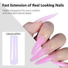 ART LALIC 144 件双模凝胶指甲延长模具，细高跟棺材方形亚克力指甲片，12 种形状，可重复使用且耐用