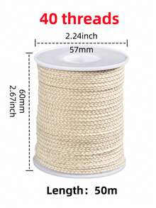 61 米卷棉质编织灯芯线轴蜡烛灯芯带 100 个油灯支架 DIY 手工蜡烛制作用品 - 白色 - 查看 24
