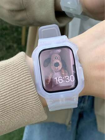 1 件二合一表带表壳一体式男女休闲运动柔软舒适兼容 表带兼容 表带 40 毫米 38 毫米 41 毫米 42 毫米 44 毫米 45 毫米腕带手链兼容 系列 SE 9 8 7 6 5 4 3 2 1 兼容 表带 + 表壳一体式配件