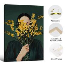 1幅绿色抽象阅读女性艺术版画，现代条纹帆布海报，无框极简主义墙面艺术，适合装饰客厅、卧室、厨房、办公室和咖啡馆，是咖啡爱好者的理想礼物，也可用于咖啡馆、酒吧、房间、家居、卧室、浴室装饰，帆布墙面艺术，油画，带框墙面艺术 - 彩色 - 查看 15