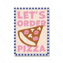 1 pezzo cartellone d'arte da parete con stampa retrò del club sciistico francese, croissant, pizza, opzionale con cornice, decorazione per la casa - Multicolore - Visualizzare 48