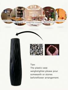 1pc Large Floor Vase, Plastic Flower Vase With High Aesthetic Value, Home Decor, Non-Breakable Plastic Vase, Suitable For Dried Flowers, Artificial Flowers, Fresh Flowers, Nordic & European Style, Floral Arrangement Room Decor Glass Vase - Multicolor - View 10