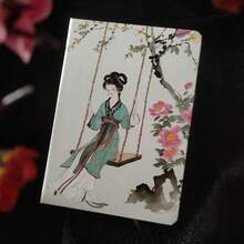 1 件优雅复古中国风笔记本 - 樱花与传统艺术精装，柔软哑光封面，学术横线页面和人物插图，是送给文化爱好者的完美艺术风格礼物 - 彩色 - 查看 13