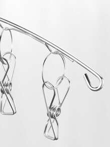81/2/4 Pcs. Clothes Hanger With 20clips, Wind Resistant, Stainless Steel, For Drying Thick, Socks, Bras, Underwear, Stockings, Gloves