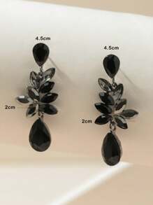 1 paire de boucles d'oreilles pendantes en métal avec cristal, style classique haut de gamme, convient pour un usage quotidien, les voyages et les occasions festives