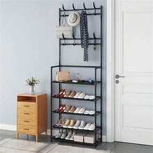1 Multi-Layer Shoe & Hat Rack, Compact Assembly Design, Multifunctional Storage Cabinet, Space-Saving For Shoes, Bags, Misc. Items & Umbrellas - Multicolor - View 1