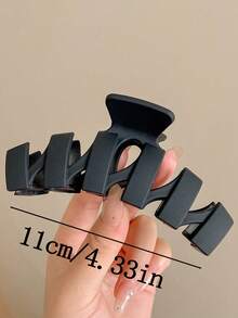 4个/1个装 女士8.5厘米/3.35英寸方形哑光塑料发爪夹，颜色可选咖啡色、白色、黑色、卡其色，超大尺寸，简约风格，百搭优雅，适合日常佩戴、洗脸/洗头、化妆、搭配服装，秋季配饰，秋冬季节发夹，适合度假装扮，夏季海滩度假发夹，旅行，生日礼物 - 彩色 - 查看 2
