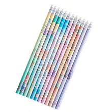 12pcs Cute Mermaid Cartoon Design HB Pencils, Specialized Drawing & Writing Stationery For Students,Back To School - Multicolor - View 3