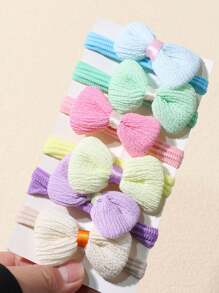 2PCS Girls Hair Ties With Floral Bow Decor, Pastel Candy Colors High Elasticity Hair Bands For Ponytails, Soft Terry Cloth Scrunchies|Hair Rings For Home, Travel, Party, Vacation Rubber Bands &Hair Accessories ,Colors Randombathroom Decor Summer