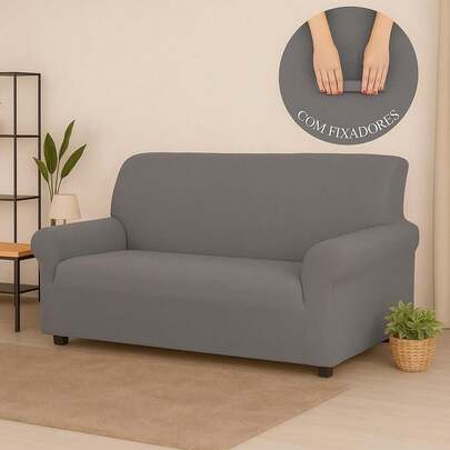 Capa de Sofá 3 Lugares Malha Gel Com Fixadores – Ajuste Perfeito e Conforto