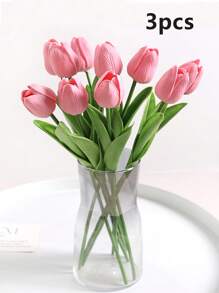 3 pezzi di fiori artificiali di tulipano, adatti per decorare casa, soggiorno, camera da letto, ufficio, scrivania, giardino, feste, regali per vacanze