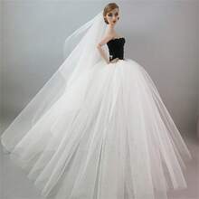 手工制作的奢华婚纱适合 30 厘米/11.8 英寸的娃娃 - 送给新娘的完美 DIY 礼物！（不含娃娃）