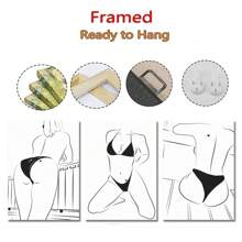 1pc Frameless Modern Minimalist Black And White Lines Sexy Girl Posters High-Definition Printing Wall Arts Suitable For Living Room, Bedroom, Dormitory, Study, Bar, Coffee Shop Wall Decoration, Home Decoration
