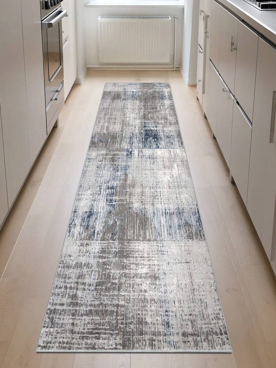 1 Pc Cinza Moderno Estilo Minimalista Cristal Veludo Área Tapete, 850g/M² 0,8cm Espessura, Retangular, Antiderrapante Lavável, Decoração de Casa Tapete Para Sala de Estar, Cozinha, Sala de Jantar, Escritório, Adequado Para Todas as Estações