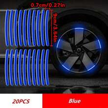 20pcs High-Visibility Reflective Wheel Stickers For Cars, Motorcycles & Bicycles - Durable, Waterproof Decals