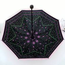 Lace Trim Sun Umbrella With UPF 50+ Protection - Heavy Duty Black Coating Parasol, Compact 3-Fold All-Weather Umbrella For Women, Elegant Victorian Style Sunshade Accessory.
