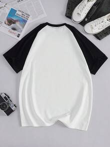 Customizable Personalized Ladies T-Shirt - Add Your Own Photo/Text (Family Photo/Selfie/Statement/Journal), Design Your Own Custom Printed T-Shirt, Fashionable, Hip-Hop, Unique Women's Clothing, Can Be Used As A Gift For Your Own Girlfriends, Family Members, Friends, Kids, Etc., Feel Free To Play With Your Design. - Black and White - View 6