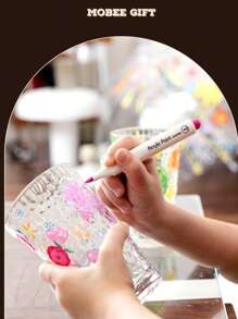 White Barrel Fresh Material Mobee Acrylic Marker 12/24/36/48 Painting Marker Pen Soft Nib Brand With European Standard Just For Kid's Gift Back School Markers