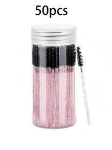 100/50PCS Eyelash Brushes, Mascara Wands With Container, Bendable Disposable Eyebrow Spoolies, Lash Brush For Lash Extensions, Eyebrow Spoolie, Castor Oil Brushes (Not All Sku Are In Bottle) (Multiple Colors Available)