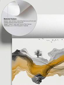 Juego de 3 piezas, con/sin marco, pintura impresa de alta calidad, estilo moderno, paisaje chino, elementos de tinta, líneas abstractas, amanecer y atardecer, pájaros, barcos, el sol, montañas, póster artístico, decoración de hogar, pintura decorativa, adecuado para sala de estar, sofá, cama, pasillo, dormitorio, baño, oficina, regalo artístico perfecto