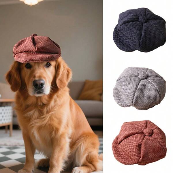 1pc Cat Dog Classical Pet Beret Breathable Pet Hat Dog Baseball Cap For Small Dogs Puppy Kitten Clothes Photography Props Accessories