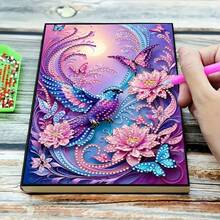 1pc 5D DIY Diamond Painting Notebook A5, Butterfly & Rose Pattern, Diamond Painting Notebook Set, Suitable For Handmade Creative Gift - Multicolor - View 16