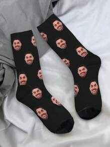 Custom Personalized Face Print Socks, Funny Face Photo Socks, Father's Day Novelty Socks, Gag Gifts Humorous Socks For Men & Women