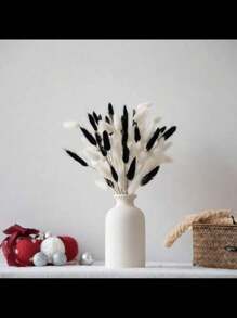60pcs White Natural Pampas Grass Decor Rabbit Tail Dried Flowers Boho Style Home Decoration, Pampas Grass Room Decor, Valentine's Day, Gift Gifts Birthday Graduation,Fall Decor,Autumn