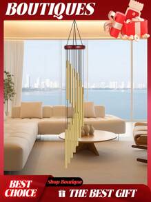 Carillones de viento para exteriores, carillones de viento de la suerte, carillones de viento clásicos, carillones de viento de 12 tubos de aluminio, carillones de viento de 23 pulgadas con melodía, carillones de viento musicales para decoración del hogar, jardines y patios