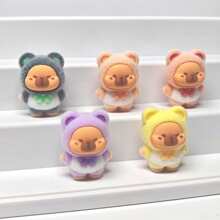 1PC/5PCS Flocked Capybara Car Ornament, Mini Car Ornament, Adorable Cartoon 1PC/5PCS Capybara Decoration, Random Color Capybara, Adorable Handmade Car Decoration, Perfect For Car Ornaments, Desktop Decorations, Party Gifts, And Holiday Presents(Buy 5PCS, Get Free Seamless Adhesive)