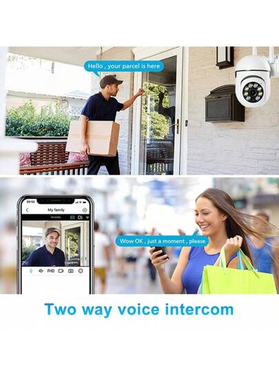 1080P Slimme Dual Lens Security Camera 360° Surveillance, Full Night Vision, Two Way Audio, Intrusion Alarm, Indoor/Outdoor Waterproof Home view 8