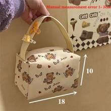 Anime Cartoon Insulated Lunch Bag, Portable School Student Water Bottle Lunch Box Tote Handbag, Women Cosmetic Pouch