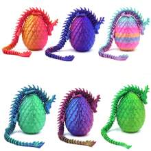 A Set Of 3D Printed Dragons And Surprise Eggs With Movable Joints - Colorful Collection Of Home Office Decorative Desktop Ornaments, Suitable For Various Room Decoration Statues, Suitable For Halloween, Christmas And Thanksgiving Gifts