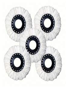 8/6/5/3/1pcs Pack Rotating Mop Replacement Heads, With Super Fine Fiber And Machine Washable Features, Compatible With Round Cyclone Rotating Mop, Standard Round Cleaning Replacement Heads, Easy Replacement, Household Cleaning Hygiene, Can Make Floors Mirror Smooth, Remove Grease, Dust, Household Essential Super Fine Fiber Rotating Mop Replacement Heads, Compatible With Round Cyclone Magic Mop, Universal Standard Round Cleaning Replacement Set