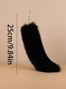 New Personalized Fox Tail Bag Charm, Keychain Tail Pendant, Cute Faux Fur Fox Tail Keychain, Keyring, Bag Accessory, Gift For Valentine's Day, Holiday (Random Color) - Multicolor - View 6