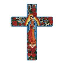 1 pezzo Decorazione da parete in legno a tema religioso messicano Putuo Decor, L'ultima cena, croce da parete in legno montata per casa, fattoria, caffetteria, regalo - Multicolore - Visualizzare 13