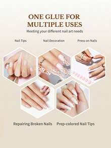 18ml Super Strong Nail Glue, Suitable For Acrylic Nails, Nail Tips, Press-On Nails, False Nails, Salon-Grade Brush-On Nail Glue, Easy To Apply, Long-Lasting - 無色 - 查看 4