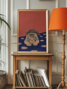 1pc Tiger Print, 70s Poster, Retro Bedroom Decor, Tiger Decor, Mid Century Modern Decor, Tiger Wall Art Bedroom Room Print Art