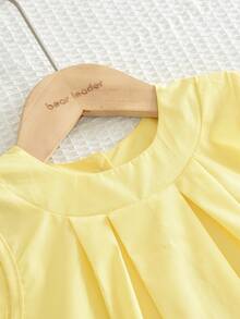 2件套女童休闲条纹背心和长裤套装，夏季 - 黃色 - 查看 3