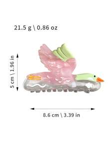 1pc Transparent Geese Fly South Pattern Cartoon Shark Claw Clip Hair Accessory, Versatile For Spring/Summer, New Arrival Women
