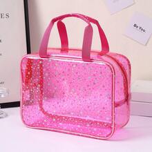 1 szt. Holograficzna Gwiaździsta Wodoodporna Kosmetyczka, Duża Pojemność Przenośna Kosmetyczka, Wysokiej Jakości Organizer Podróżny