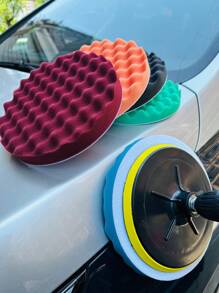 Disque de tampons de polissage ondulés de 8 pouces, éponge de polissage pour voiture - Éponge ondulée de tampons de cirage et de polissage, accessoire indispensable pour l'embellissement automobile