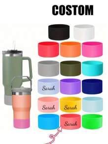 Personalized Name, Silicone Boots, Cups - Accessories Non-Slip Silicone Cup Cover, Suitable For 12-40oz Silicone Cup Cover, Non-Slip Protective Base, Suitable For Valentine's Day, Women, Mother's Day, Thanksgiving, Christmas Holiday Gifts - Female Cup Accessories Water Cup, Bottle Protection Bottom Cover, Cup Accessories,Wedding Essentials
