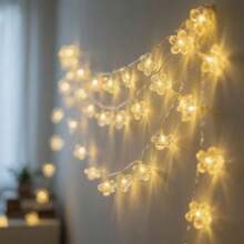 Solar Energy, Simulation, Night Light, Cherry Blossom, Light String, Outdoor, Waterproof, Flower, Resin, Decorative Light
