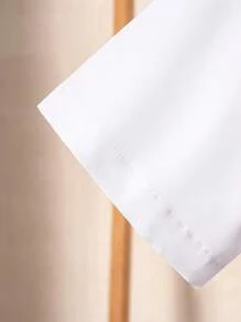 Camisa formal de manga corta blanca de estilo academia clásica para adolescentes, uso informal para fiestas