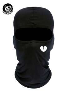 1pc Heart Print Ski Mask Balaclava Face Mask For Men Women UV Protection Windproof Scarf For Snowboard Motorcycle