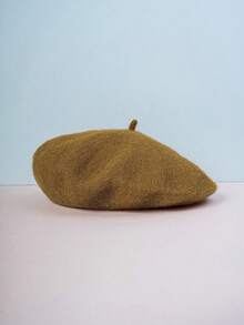 1pc Unisex Kids Y2K Style Solid Color Lightweight Breathable Fashion Beret Hat, Suitable For Casual Wear - Beret - View 16