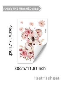1 Set Cartoon Animal Wall Stickers, Rabbit, Floral, Cat Decals, For Children's Room, Living Room, Bedroom, Study