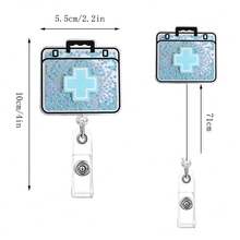 1pc Fun Retractable With Cartoon Alligator Clip Medical Nurse Hat Syringe Letter And Acrylic Name Badge Perfect Gift For Teachers Students Doctors Nurses Men And Women Guts Scrub Suit Nurse Uniform Nurse Accessories Badge Reel - Multicolor - View 4